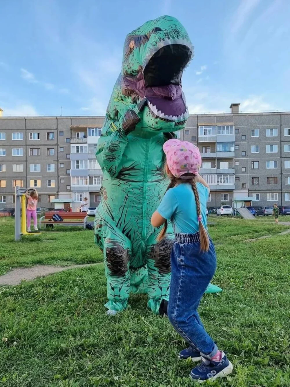 Inflatable T-Rex Costume for Adults - Fun Halloween Dino Outfit for Parties